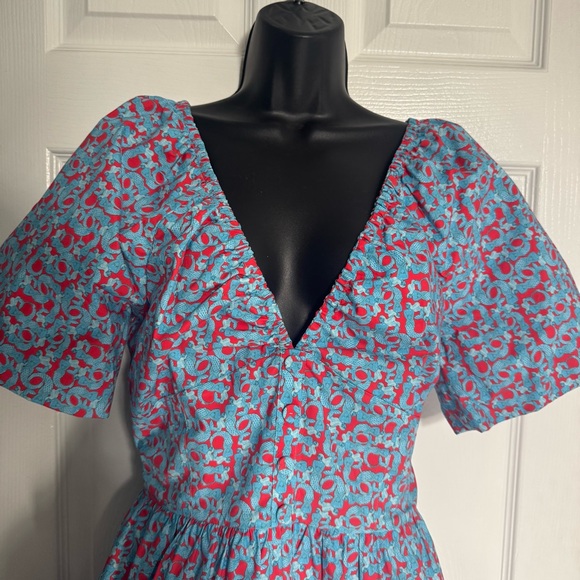 LHD La Tagliata Patterned Ruffle Mini Dress - size 6 - Picture 2 of 6